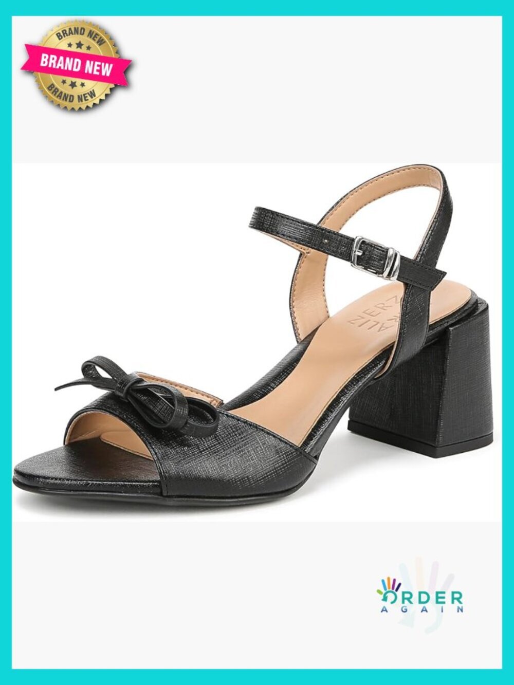 Strappy Block Heel Sandals with Bow Adjustable Buckle Open Toe Slingback